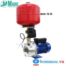 Máy bơm tăng áp Maro JEXM 100, cụm tăng áp 12 lít đứng 1HP