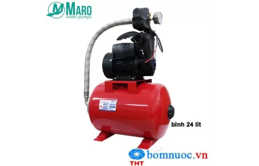 Máy bơm tăng áp Maro CW750, cụm tăng áp 24 lít 1HP