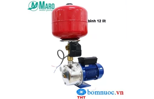 Máy bơm tăng áp Maro JEXM 100, cụm tăng áp 12 lít đứng 1HP